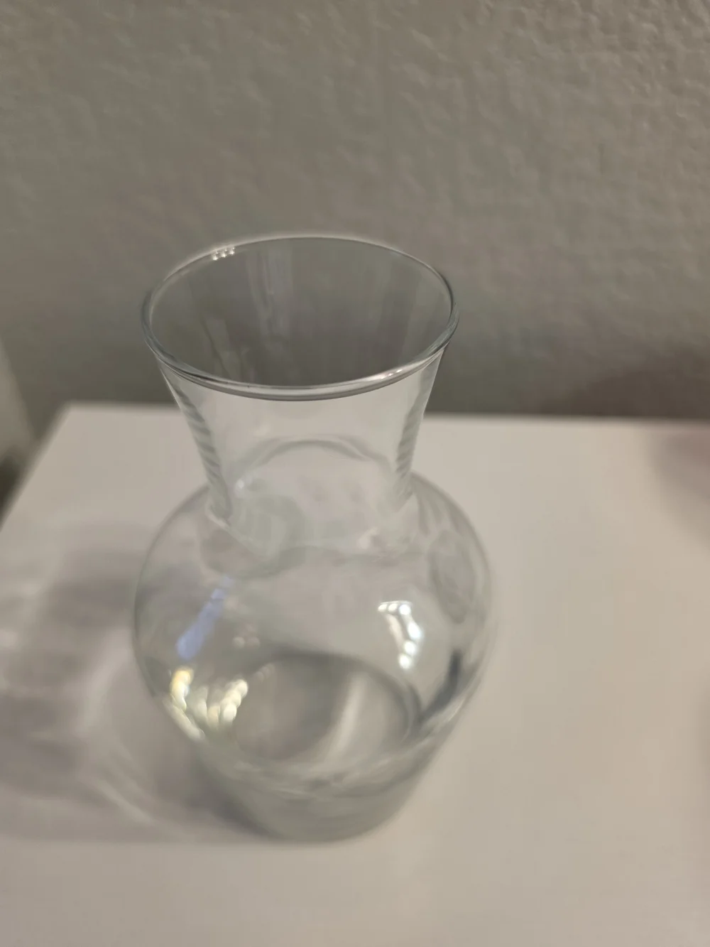 Clear Etched Glass Carafe - Elegant Floral Design